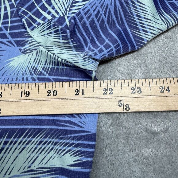 Hang Ten Shirt Women's 2XL Blue Palm Stripe Sun Protect Long Sleeve Rash Guard - Picture 6 of 8